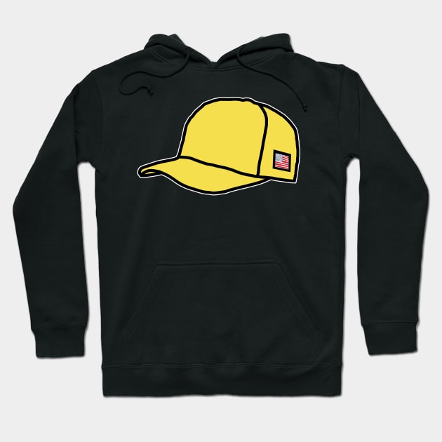 Trucker Hats Yellow Graphic Hoodie by ellenhenryart